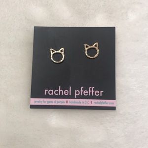 💫4/$20 Rachel Pfeffer Silver Cat Stud Earrings